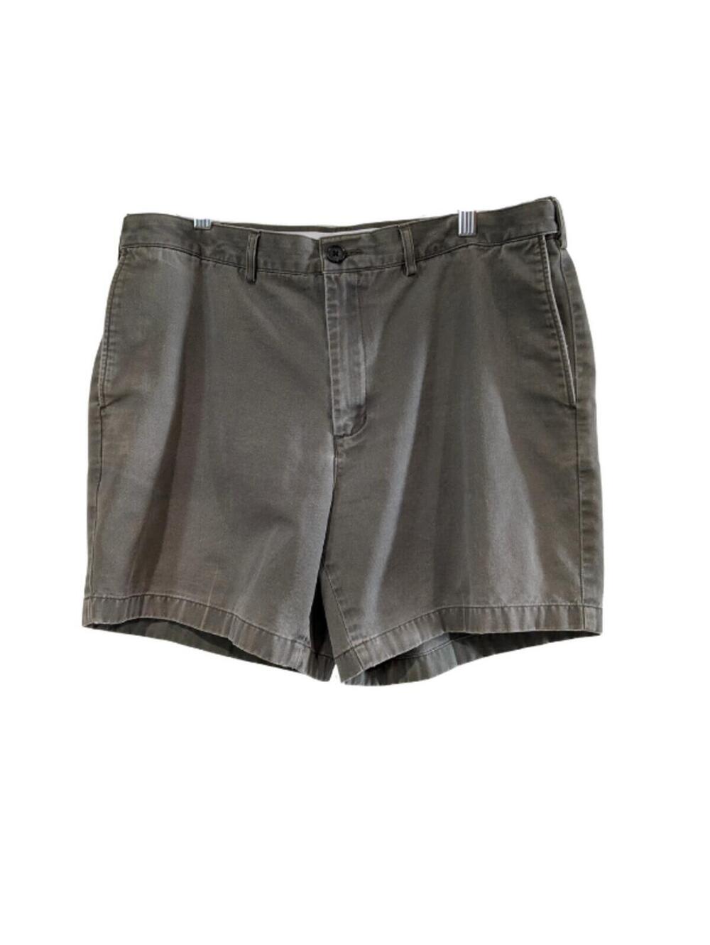 Lands' End Men's Traditional Fit Chino Shorts Gray Green, Size 36, Comfort Waist
